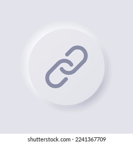 Chain icon, Link symbol, White Neumorphism soft UI Design for Web design, Application UI and more, Button, Vector.