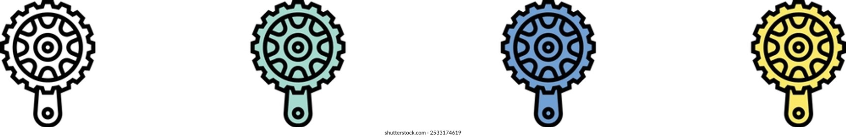 chain icon. Outline, Green, Blue and Yellow Style Design Isolated On White Background