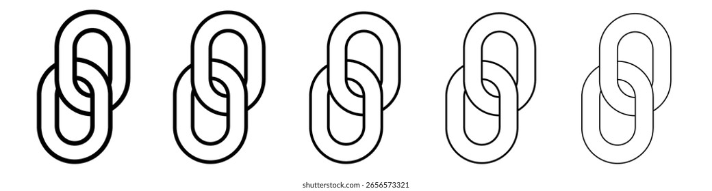 Icono de cadena de contorno simple ilustración aislada