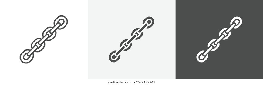 Conjunto de símbolos de esquema de icono de cadena