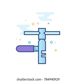 Chain icon in outlined flat color style. Vector illustration.