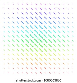 Chain icon rainbow colored halftone pattern. Vector chain items arranged into halftone grid with vertical spectrum gradient. Designed for backgrounds, covers and abstract concepts.