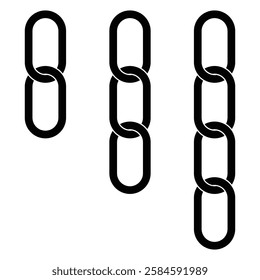 Chain icon set. Simple style isolated vector chain icon illustrations. Chain icon, vector. Black link icon. Vector illustration. 