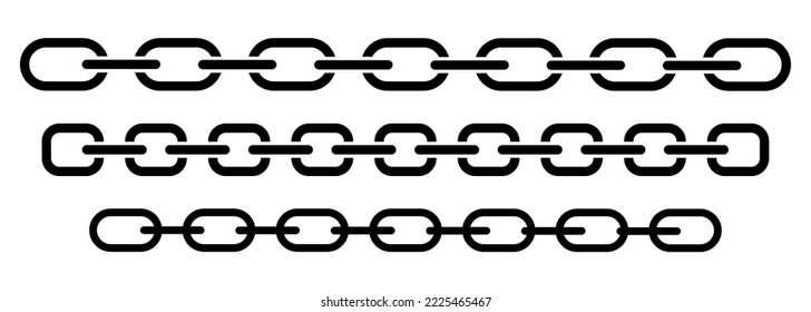 Conjunto de iconos de cadena. Ilustración del vector aislada en fondo blanco
