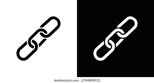 Kettensymbol Silhouette Vektor in schwarzen Farben. Design-Stil des flachen Symbols
