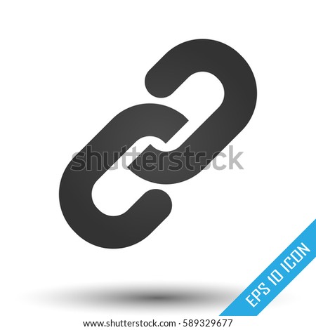 Chain icon. Simple flat logo of chain on white background. Vector illustration.