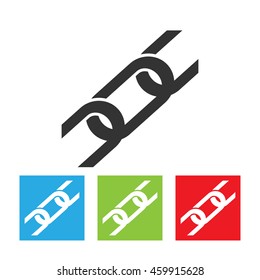Chain icon. Simple logo of chain on white background. Flat vector illustration.