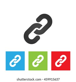 Chain icon. Simple logo of chain on white background. Flat vector illustration.