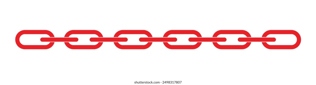 Chain icon. Simple style isolated vector illustrations. Chain sign icon in flat style. Red chain vector icons on white background. Chain vector signs or symbols.