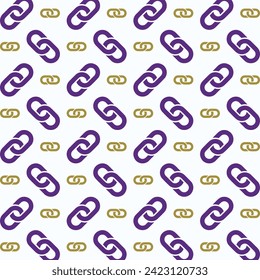 Chain Icon trendy colorful repeating pattern purple vector illustration background