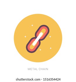 Chain Icon in trendy flat style isolated on grey background. Yellow theme concept
