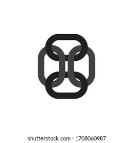 Icono de cadena en estilo plano moderno aislado en fondo gris. Símbolo de conexión para el diseño del sitio web, logotipo, aplicación, UI. Ilustración del vector, EPS10.