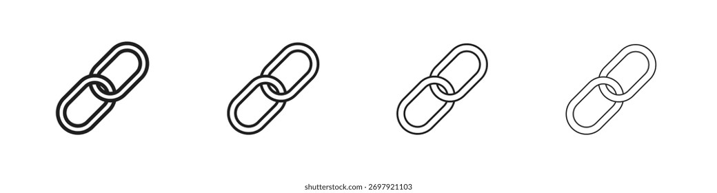 Ilustración vectorial de icono de cadena. Vector editable EPS 10.
