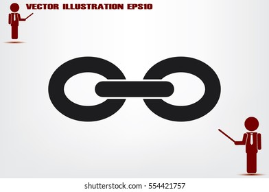Chain icon vector illustration eps10. Isolated badge for website or app - stock infographics