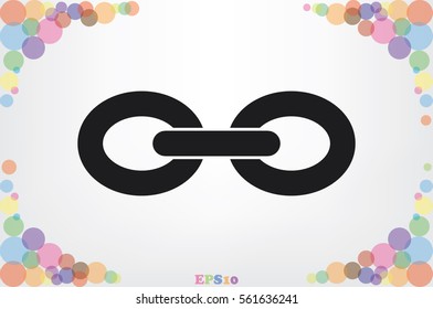 Chain icon vector illustration eps10. Isolated badge for website or app - stock infographics.