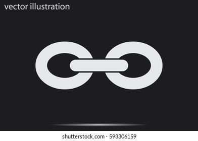 Chain icon vector illustration eps10. Isolated badge for website or app - stock infographics.