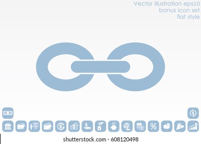 Chain icon vector illustration eps10. Isolated badge for website or app - stock infographics