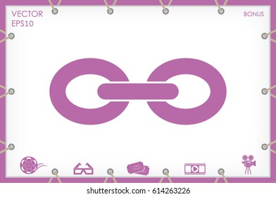 Chain icon vector illustration eps10. Isolated badge for website or app - stock infographics