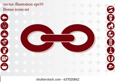 Chain icon vector illustration eps10. Isolated badge for website or app - stock infographics