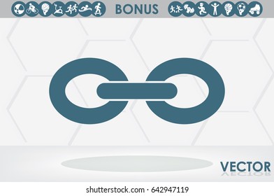 Chain icon vector illustration eps10. Isolated badge for website or app - stock infographics