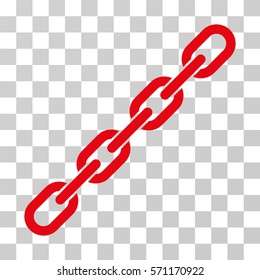 Chain icon. Vector illustration style is flat iconic symbol, red color, transparent background. Designed for web and software interfaces.