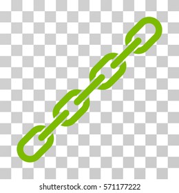 Chain icon. Vector illustration style is flat iconic symbol, eco green color, transparent background. Designed for web and software interfaces.