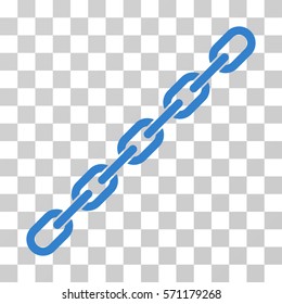 Chain icon. Vector illustration style is flat iconic symbol, cobalt color, transparent background. Designed for web and software interfaces.