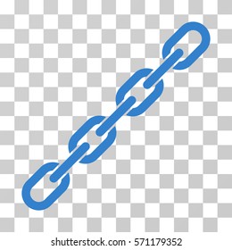 Chain icon. Vector illustration style is flat iconic symbol, cobalt color, transparent background. Designed for web and software interfaces.