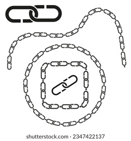 Chain icons. Link icon. Hyperlink sign. Interlink signal. Linking symbol. Vector illustration. EPS 10.