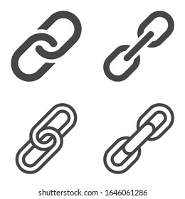 Chain icons set isolated on white background. Vector illustration.