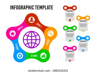 Chain infographic design template.