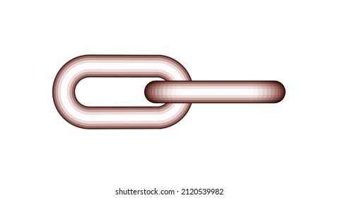 Chain iron 3d realistis symbol with from view isolated on a white background