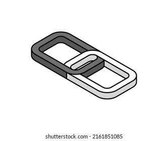Chain isometric design icon. Vector web illustration. 3d colorful concept
