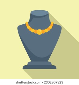 Vector plano de icono del maniquí de joyería de cadena. Desplome de la moda. Anillo de pulsera