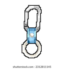 chain keychain key game pixel art retro vector. bit chain keychain key. old vintage illustration