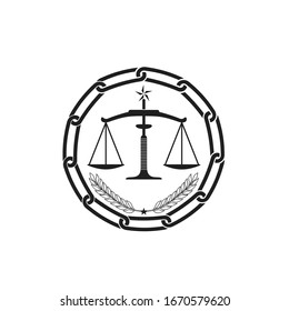 círculo de ley de cadena con ilustración vectorial de estrella