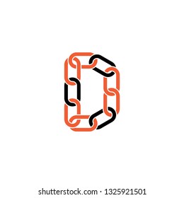 chain letter d link logo vector icon design