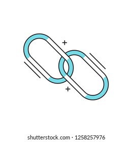 chain line color icon. link, connect,engage symbol. simple design