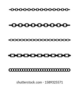 Chain line vector design elements, chain brushes  included. Vector on white background