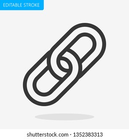 Chain Link Attach Icon Editable Stroke. Pixel Perfect Vector