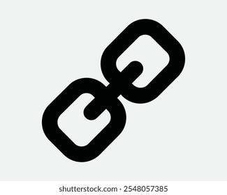 Chain Link Attachment Lock Security Strength Protection Attach Secure Protect Slave Slavery Connection Icon Sign Shape Line Outline Black White Vector