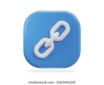 chain link backlink link icon 3d render