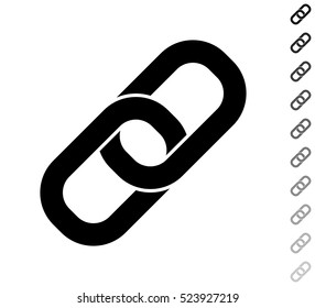Chain link - black vector icon and ten icons in  shades of grey