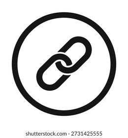 Chain link in a circle symbol for connection and unity icon