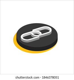 Chain Link Connection 3d isometric icon vector illustratio