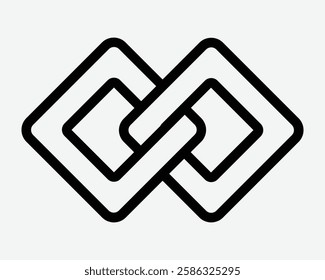 Chain Link Connection Attachment Security Connect Attach Safety Secure Protection Outline Line Sign Symbol Icon Artwork Graphic Illustration Vector