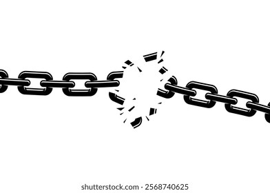 chain link connection break vector
