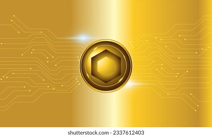 Chain Link (LINK) Crypto Technology  logo with circuit lines vector background design. Chain Link technology Token  currency vector illustration blockchain technology concept