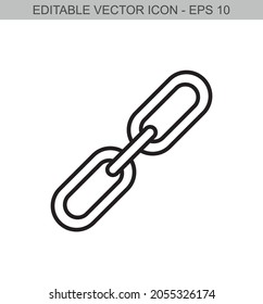 Chain Link. Editable Line Icon.