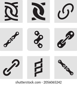 Chain or link elements set of nine